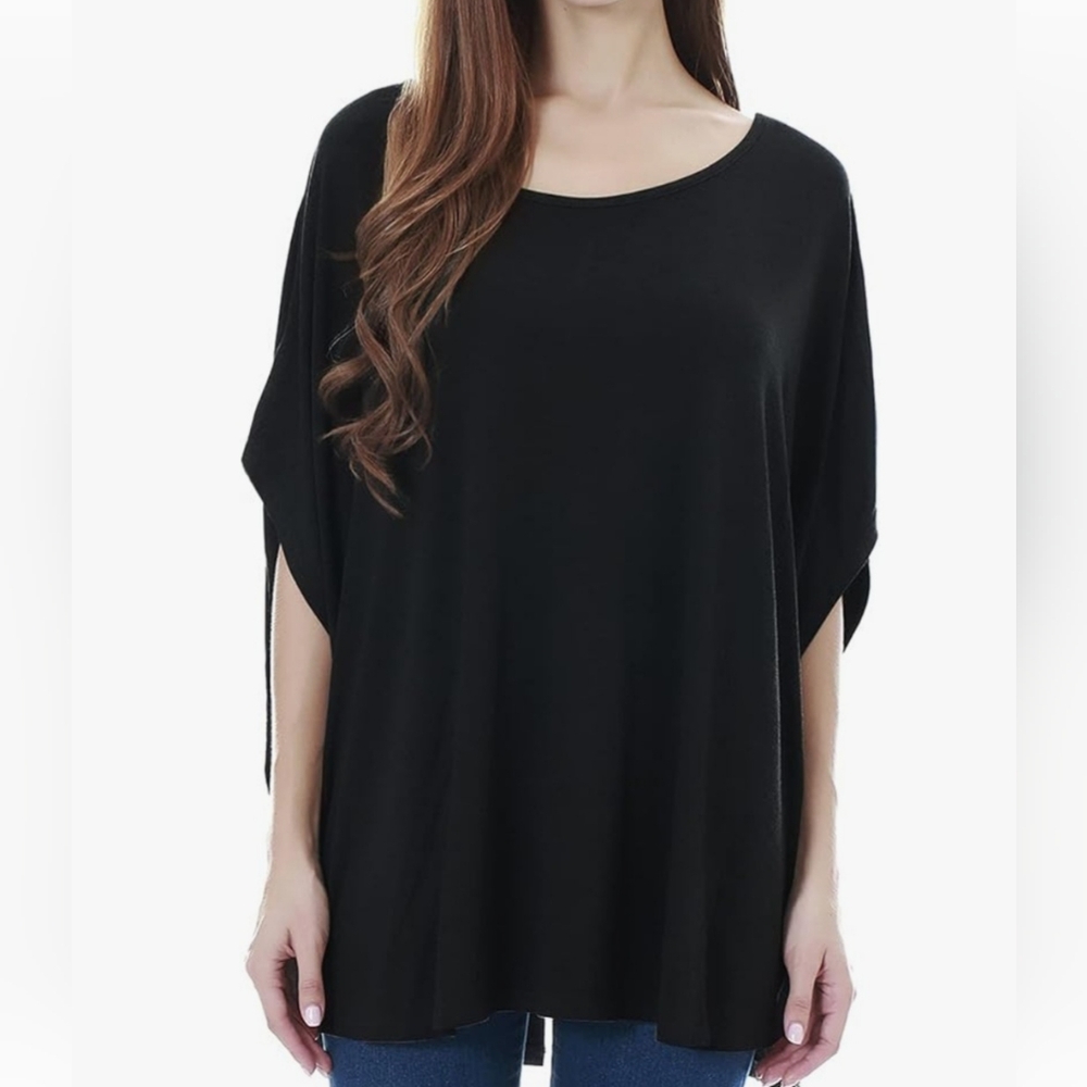 Black maternity nursing oversized top